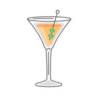 yellow cocktail in cup vector
