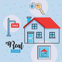 real estate lettering card vector