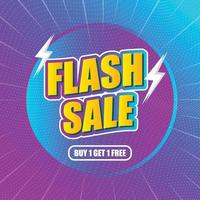 Flash sale template design. Buy 1 get 1 free. vector