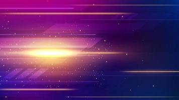 Golden Light Speed Motion, Widescreen Background, Vector Illustration