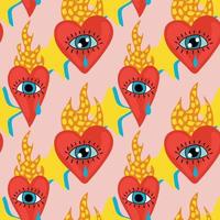 cute sacred heart seamless pattern design vector