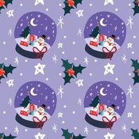 cute christmas items seamless pattern design for wrapping paper dark background vector