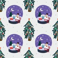 cute christmas objects seamless pattern design for wrapping paper vector