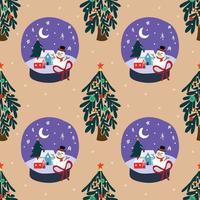 cute christmas objects seamless pattern design for wrapping paper vector