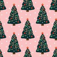 cute christmas items seamless pattern design for wrapping paper on pink background vector