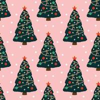 cute christmas items seamless pattern design for wrapping paper on pink background vector