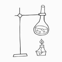 Clinical laboratory sciences doodle drawing collection. Elements such as lab equipments, experiments etc are included. Hand drawn vector doodle illustrations isolated over white background.