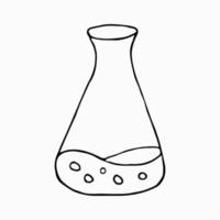 colección de dibujos de garabatos de ciencias de laboratorio clínico. Se incluyen elementos tales como equipos de laboratorio, experimentos, etc. ilustraciones de garabatos vectoriales dibujadas a mano aisladas sobre fondo blanco. vector