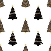 cute christmas trees seamless pattern design vector