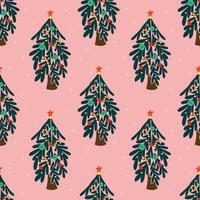 cute christmas items seamless pattern design for wrapping paper on pink background vector