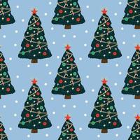 cute christmas items seamless pattern design for wrapping paper blue background vector