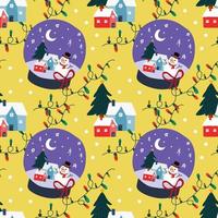 cute christmas items seamless pattern design for wrapping paper yellow background vector