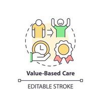 Value based care concept icon. Patient healing practice. Behavioral trend abstract idea thin line illustration. Isolated outline drawing. Editable stroke. vector