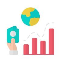 icono de color azul de sombra larga de diseño plano de tasa de inmigración. análisis de negocios, investigación analítica. representación de datos. migración internacional. analizando infografías. ilustración de silueta vectorial vector