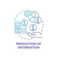 Production of information blue gradient concept icon. Function of information industry abstract idea thin line illustration. Data mining. Isolated outline drawing. vector