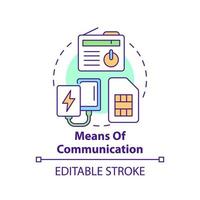 Means of communication concept icon. Thing to store for surviving. Emergency go bag abstract idea thin line illustration. Isolated outline drawing. Editable stroke. vector