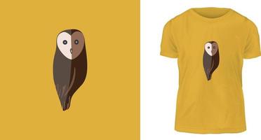 t-shirt design concept, Paper cut owl illustration vector