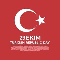 29 de octubre día de la república de turquía, 29 ekim turquía felices fiestas, diseño plano del día de la independencia de turquía vector