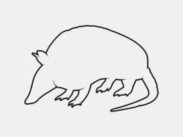 armadillo outline vector silhouette