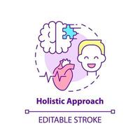 Holistic approach concept icon. Complex treatment. Mental health trend abstract idea thin line illustration. Isolated outline drawing. Editable stroke. vector