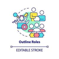 Outline roles concept icon. Responsibilities. Effective stakeholder management abstract idea thin line illustration. Isolated outline drawing. Editable stroke. vector