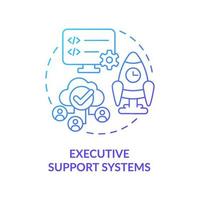 Executive support systems blue gradient concept icon. Common type of information systems abstract idea thin line illustration. Summarized reports. Isolated outline drawing. vector