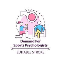 Demand for sports psychologist concept icon. Athletes support. Trend in psychology abstract idea thin line illustration. Isolated outline drawing. Editable stroke. vector