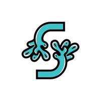 Letter S Water Splash Nature Simple Logo vector