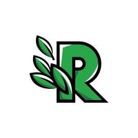 Letter R Leaf Nature Ecology Logo vector
