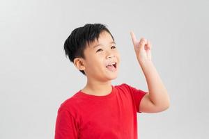 Little boy show emotions at park background with white background photo