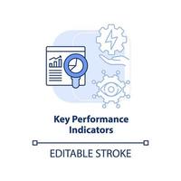 Key performance indicators blue light concept icon. Efficient energy management abstract idea thin line illustration. Isolated outline drawing. Editable stroke. vector