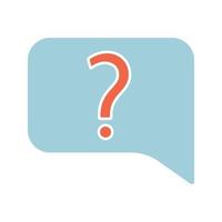 Live help chat glyph color icon. FAQ. Contact support. Discussion forum. Speech bubble with question mark. Silhouette symbol on white background with no outline. Negative space. Vector illustration