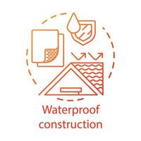Waterproof construction materials concept icon. Water resistant building equipment idea thin line illustration. Hydrophobic coating, covering. Vector isolated outline drawing. Editable stroke