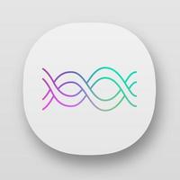 Interlaced waves app icon. UI UX user interface. Music rhythm, soundwave. Abstract curve and wavy overlapping lines. Sound and audio frequency. Web or mobile applications. Vector isolated illustration