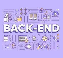 Back-end word concepts banner. Database programming. Web applications development. Presentation, website. Isolated lettering typography idea with linear icons. Vector outline illustration