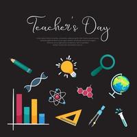 Celebration International Teacher's Day design with stationary elements vector