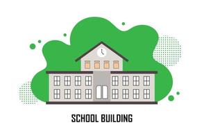 Simple and clean school building design icon vector