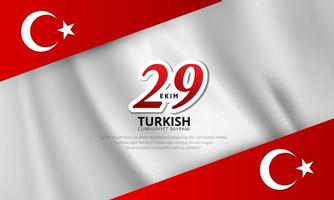 Happy turkey republic day background banner template design vector