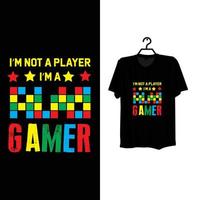 Gamer t shirt design. vector