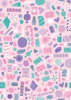 Pink and purple candy seamless vector pattern design