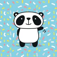 Ilustración de vector de oso panda confeti