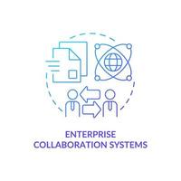 Enterprise collaboration systems blue gradient concept icon. Variety of information systems abstract idea thin line illustration. Isolated outline drawing. vector