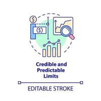 Credible and predictable limits concept icon. Principle of budget planning abstract idea thin line illustration. Isolated outline drawing. Editable stroke. vector