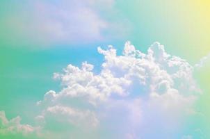 Sky and Cloud with pastel color background on sunshine day. photo