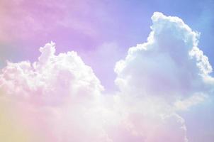 Sky and Cloud with pastel color background on sunshine day. photo