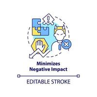 Minimizes negative impact concept icon. Stakeholder management plan abstract idea thin line illustration. Isolated outline drawing. Editable stroke. vector