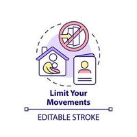 Limit your movements concept icon. Prepare personal information. Action during war abstract idea thin line illustration. Isolated outline drawing. Editable stroke. vector