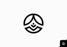 circle arrow icon flat minimalist logo vector