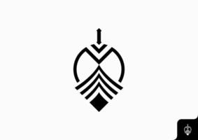 circle arrow icon flat minimalist logo vector