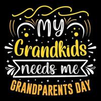 Grandparents day t shirt design, typography element, grandparents silhouette, my best grandpa vector